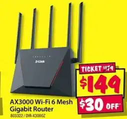 JB Hi-Fi AX3000 Wi-Fi 6 Mesh Gigabit Router offer