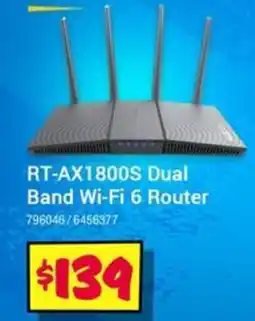 JB Hi-Fi RT-AX1800S Dual Band Wi-Fi 6 Router offer