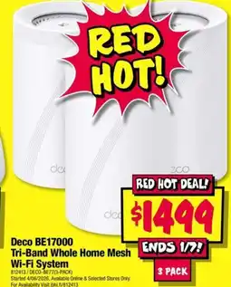 JB Hi-Fi Deco BE17000 Tri-Band Whole Home Mesh offer