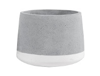 LivingStyles Alanis Concrete Pot Planter, Large, Grey / White offer