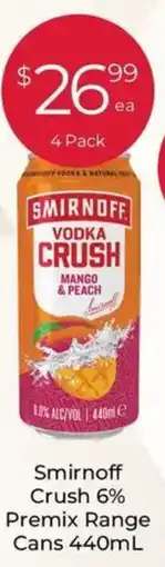 Porters Smirnoff Crush 6% Premix Range Cans offer