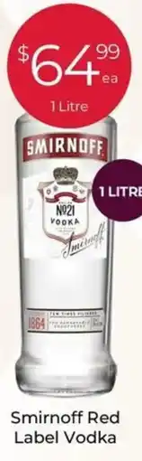 Porters Smirnoff Red Label Vodka offer