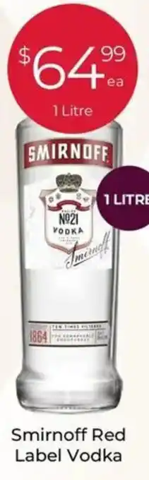 Porters Smirnoff Red Label Vodka offer