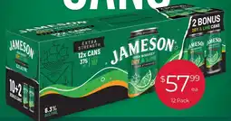 Porters Jameson irish whiskey dry & lime offer