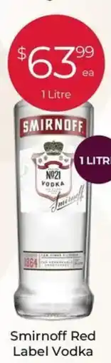 Porters Smirnoff Red Label Vodka offer