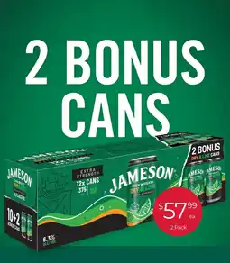 Porters Jameson irish whiskey dry & line offer
