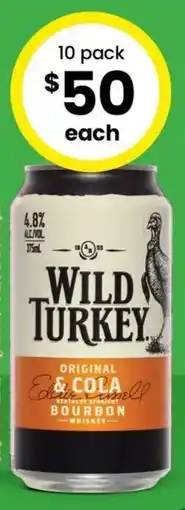 The Bottle O Wild Turkey 4.8% Premix Range Cans offer
