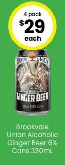 Brookvale Union Alcoholic Ginger Beer 6% Cans
