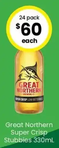 The Bottle O Great Northern Super Crisp Stubbies offer