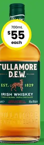 The Bottle O Tullamore Dew Irish Whiskey offer