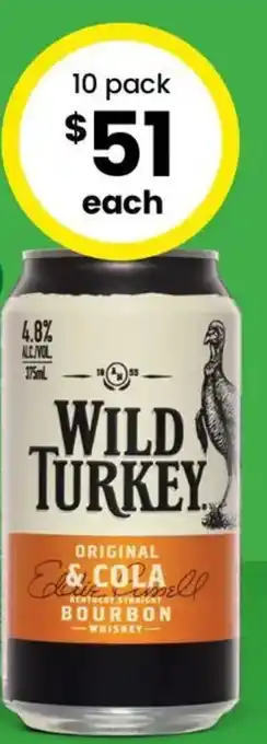 Wild Turkey 4.8% Premix Range Cans