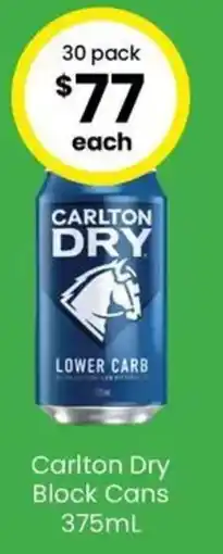 The Bottle O Carlton Dry Block Cans offer