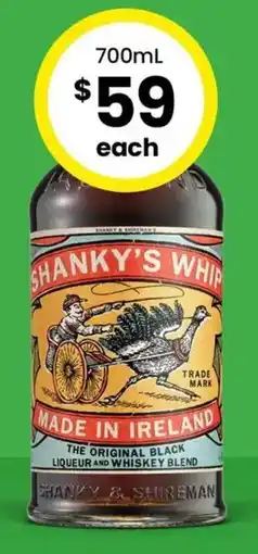 The Bottle O Shanky's Whip Whiskey Liqueur offer
