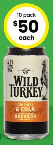 The Bottle O Wild turkey original &cola offer