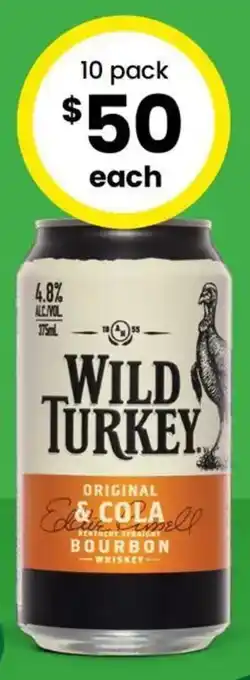 Wild turkey original &cola