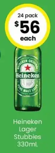 The Bottle O Heineken Lager Stubbies offer