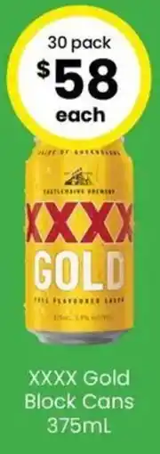 The Bottle O XXXX Gold Block Cans offer