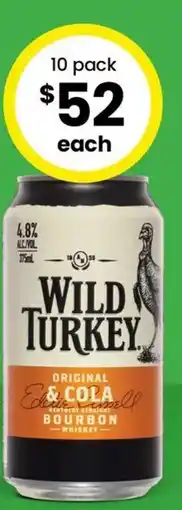The Bottle O Wild Turkey 4.8% Premix Range Cans offer