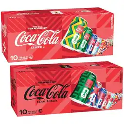 Woolworths Coca-Cola Classic, Diet or Zero Sugar Soft Drink Varieties 10 x 375ml offer