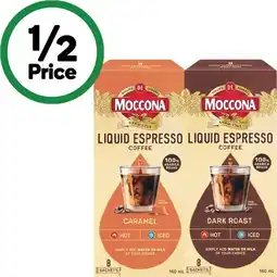 Woolworths Moccona Liquid Coffee Sachets offer