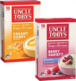 Coles Uncle Tobys Oats Sachets-350g offer