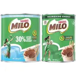 Woolworths Nestlé Milo 460g or Nestlé Milo 30% Less Sugar 395g offer