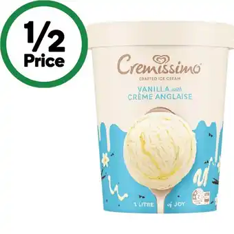 Woolworths Cremissimo Ice Cream Tub offer