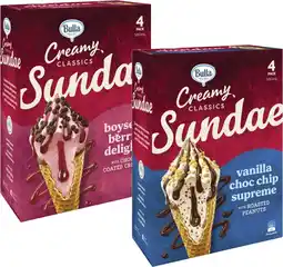 Coles Bulla Creamy Classics Ice Cream Sundae Cones 580mL offer