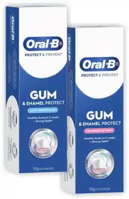 Coles Oral B Gum Care Enamel Restore or Sensitive Repair Toothpaste 110g offer