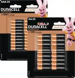Coles Duracell Coppertop Batteries AA or AAA 20 Pack offer
