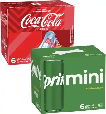 Coles Coca-Cola, Fanta or Sprite Soft Drink 6x250mL offer