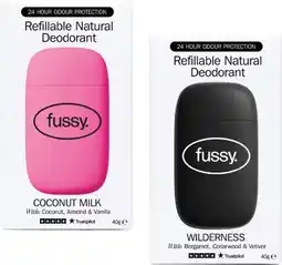 Coles NEW Fussy Natural Deodorant Starter Pack offer