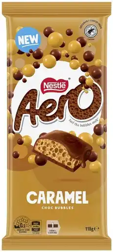 Coles NEW Nestlé Aero Caramel Block Chocolate offer