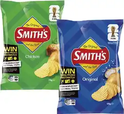 Coles Smith's Crinkle Cut Potato Chips-170g offer