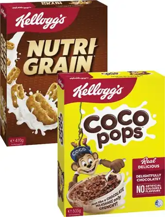 Coles Kellogg's Nutri Grain 470g or Coco Pops 535g offer