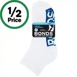 Woolworths Bonds Men’s Cushioned 1/4 Crew Socks – Assorted offer