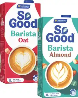 Coles Sanitarium So Good Oat or Almond Barista Milk 1 Litre offer