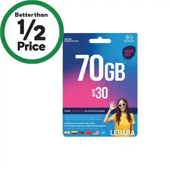 Woolworths Lebara $30 Starter Pack offer