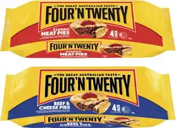 Coles Four'N Twenty Traditional Beef Pies 700g offer