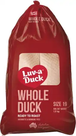 Coles Luv a Duck Frozen Whole Duck offer