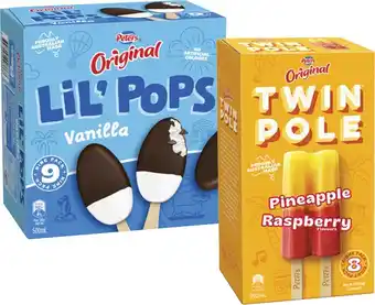 Coles Peters Original Twin Pole Sticks or Lil' Pops 8 Pack-9 Pack 500mL-590mL offer