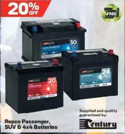 Repco Repco Passenger, SUV & 4x4 Batteries offer