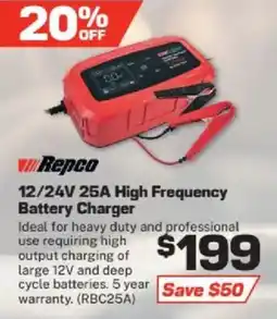Repco 12/24V 25A High Frequency Battery Charger offer
