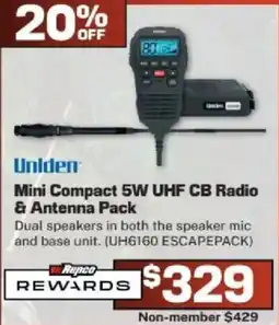 Repco Mini Compact 5W UHF CB Radio & Antenna Pack offer