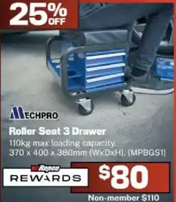 Repco Roller Seat 3 Drawer offer