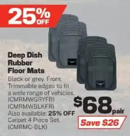 Repco Deep Dish Rubber Floor Mats offer