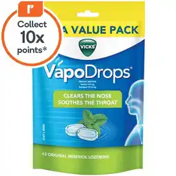 Woolworths Vicks VapoDrops Throat Lozenges Original Value Pack offer