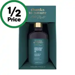 Woolworths Thanks To Nature Hair & Scalp Fortifying Oil with Mint & Rosemary offer