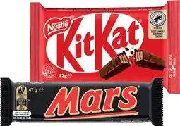 IGA Nestlé Medium Bars 35‑50g, Mars Medium Bars 42‑50g or M&M’s 35‑49g Selected Varieties offer