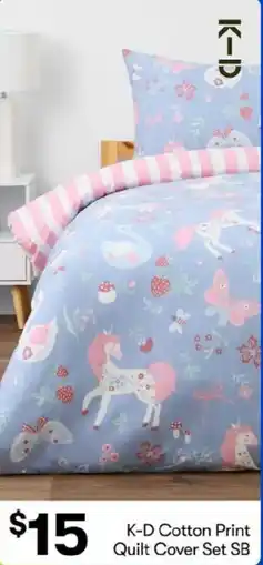 BIG W K-D Cotton Print Quilt Cover Set SB offer
